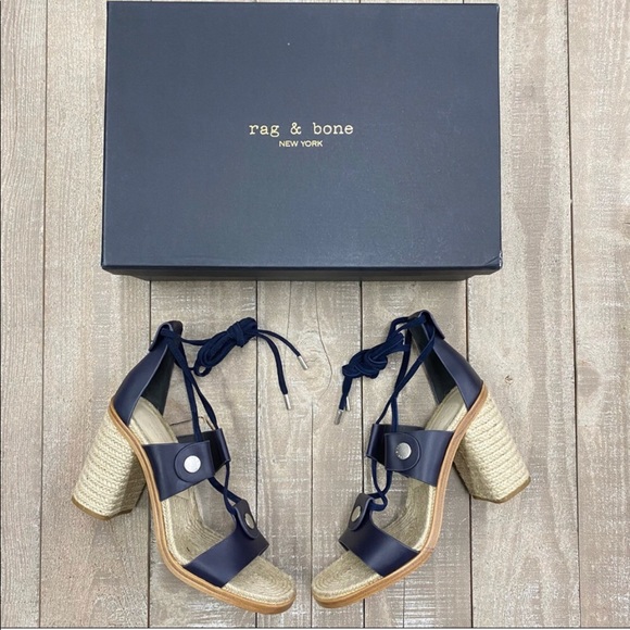 Rag & Bone Eden Leather Lace Up Block Heel - Picture 4 of 7